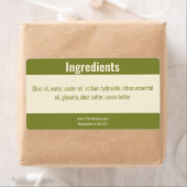 Zakelijke groene off-white product ingrediëntenlij etiket (Insitu)