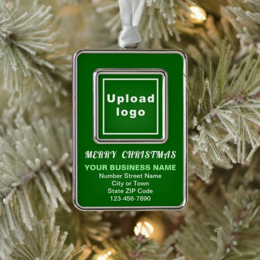 Zakelijke groene portret rechthoek omhuld verzilverd omlijst ornament (Boom)