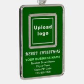 Zakelijke groene portret rechthoek omhuld verzilverd omlijst ornament (Rechts)