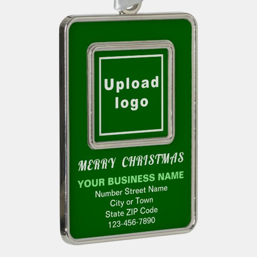 Zakelijke groene portret rechthoek omhuld verzilverd omlijst ornament (Rechts)