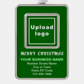 Zakelijke groene portret rechthoek omhuld verzilverd omlijst ornament (Voorkant)