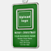 Zakelijke groene portret rechthoek omhuld verzilverd omlijst ornament (Links)