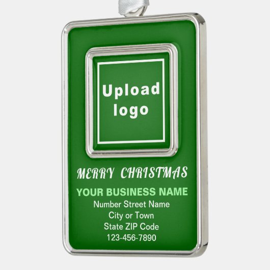 Zakelijke groene portret rechthoek omhuld verzilverd omlijst ornament (Links)