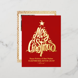 Zakelijke Groet Elegant Goud Schrift Bedrijfskaart Folie Feestdagen Briefkaart