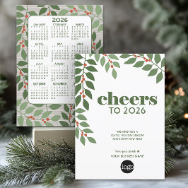 Zakelijke groet met 2024 Kalender en Logo Feestdagenkaart