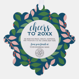 Zakelijke groet met Logo - Cheers Holiday Ornament Kaart