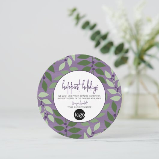 Zakelijke groet met Logo - Happiest Feestdagenkaart (Staand voorkant)