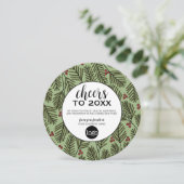 Zakelijke groet met Logo - Proost - Pine Branch Feestdagenkaart (Staand voorkant)