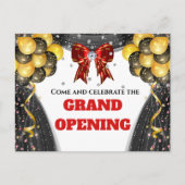 Zakelijke groothandelsopening rode gouden zwarte V Aankondigingskaart (Voorkant)