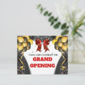 Zakelijke groothandelsopening rode gouden zwarte V Aankondigingskaart (Staand voorkant)