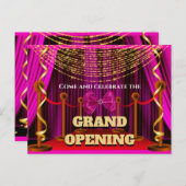 Zakelijke groothandelsopening roze goud rode VIP p Aankondigingskaart (Voorkant / Achterkant)