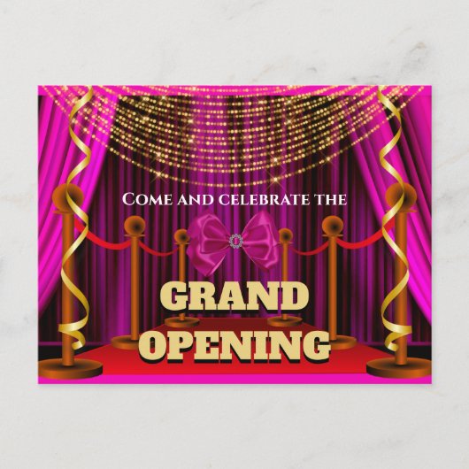 Zakelijke groothandelsopening roze goud rode VIP p Aankondigingskaart (Voorkant)