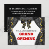 Zakelijke groothandelsopeningsgouden gordijnboeg V Aankondigingskaart (Voorkant / Achterkant)