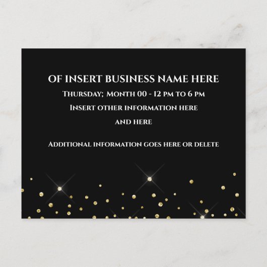 Zakelijke groothandelsopeningsgouden gordijnboeg V Aankondigingskaart (Achterkant)