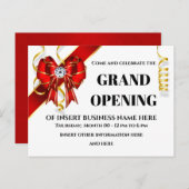 Zakelijke groots opende gasten van de rode gouden  aankondigingskaart (Voorkant / Achterkant)