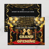 Zakelijke groots opende rode tapijtsparklers VIP Aankondigingskaart (Voorkant / Achterkant)