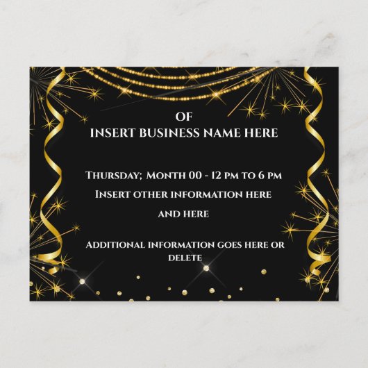 Zakelijke groots opende rode tapijtsparklers VIP Aankondigingskaart (Achterkant)