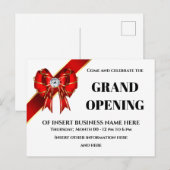 Zakelijke groots opende roodboeglint VIP-gasten Aankondigingskaart (Voorkant / Achterkant)