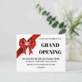 Zakelijke groots opende roodboeglint VIP-gasten Aankondigingskaart (Staand voorkant)