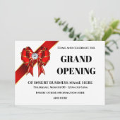 Zakelijke groots opende roodboeglint VIP-gasten Save The Date (Staand voorkant)