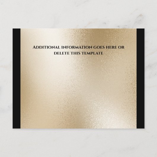 Zakelijke groots opende witte boog goudzwarte VIP Aankondigingskaart (Achterkant)