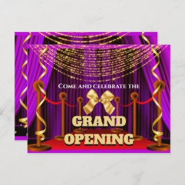 Zakelijke grootse opening paars goud rode VIP part Aankondigingskaart