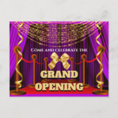 Zakelijke grootse opening paars goud rode VIP part Aankondigingskaart (Voorkant)