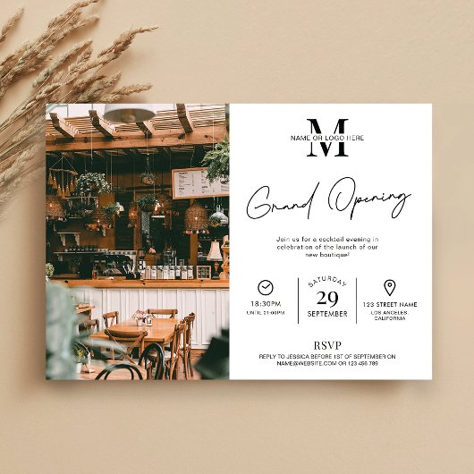 Zakelijke Grote Opening Minimalistische Moderne Fo Kaart