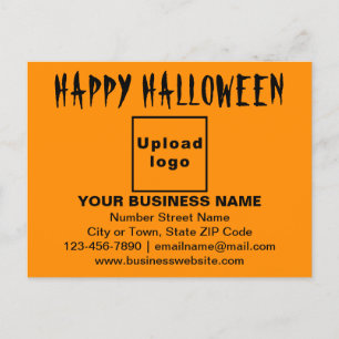Zakelijke Halloween begroeting op Oranje kleur Briefkaart