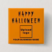 Zakelijke Halloween begroeting op Oranje kleur vie Vierkante Button 5,1 Cm (Voorkant)