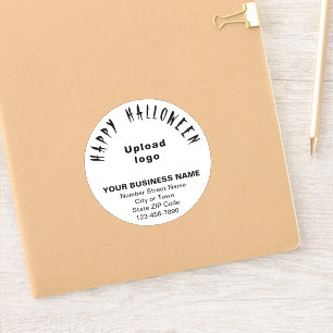 Zakelijke Halloween begroeting op wit rond vinyl Sticker