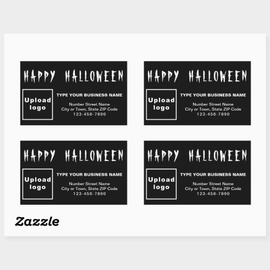 Zakelijke Halloween Black Rectangle Sticker (Vel)