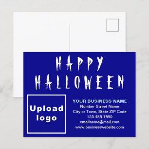 Zakelijke Halloween Blauwe Vakantieansichtkaart Feestdagenkaart