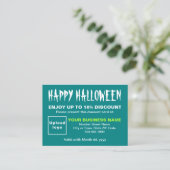 Zakelijke Halloween Blauwgroen groene korting Kaar (Staand voorkant)