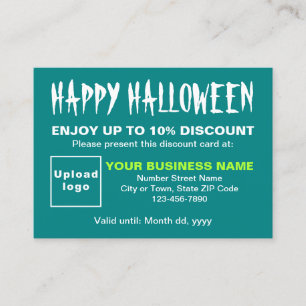 Zakelijke Halloween Blauwgroen groene korting Kaar