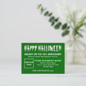 Zakelijke Halloween Green Korting Kaart (Staand voorkant)