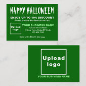Zakelijke Halloween Green Korting Kaart (Voorkant / Achterkant)