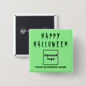 Zakelijke Halloween Greeting Light Green Square Vierkante Button 5,1 Cm (Voorkant /achterkant)