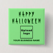 Zakelijke Halloween Greeting Light Green Square Vierkante Button 5,1 Cm (Voorkant)