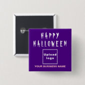 Zakelijke Halloween Greeting Paars Square Button (Voorkant /achterkant)