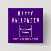 Zakelijke Halloween Greeting Paars Square Button (Voorkant)