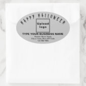 Zakelijke Halloween Grey Oval Sticker (Tas)