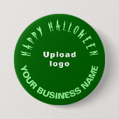 Zakelijke Halloween Groene Ronde Vorm Button 7,6 Cm (Voorkant)