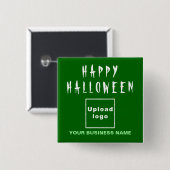 Zakelijke Halloween Groene Vierkante Vorm Button 5,1 Cm (Voorkant /achterkant)