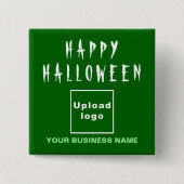 Zakelijke Halloween Groene Vierkante Vorm Button 5,1 Cm (Voorkant)