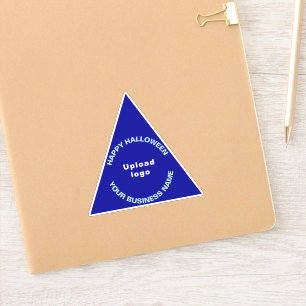 Zakelijke Halloween Groet op Blauwe Driehoek Vinyl Sticker
