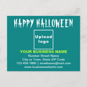 Zakelijke Halloween Groet op Blauwgroen Groen Brie Briefkaart