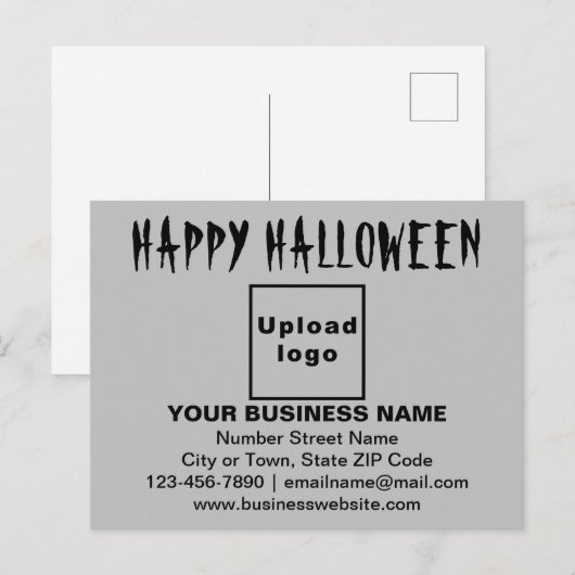 Zakelijke Halloween Groet op Grijs Briefkaart (Voorkant / Achterkant)