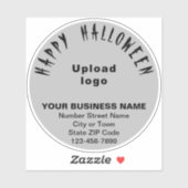 Zakelijke Halloween Groet op Grijs Rond Vinyl Sticker (Vel)