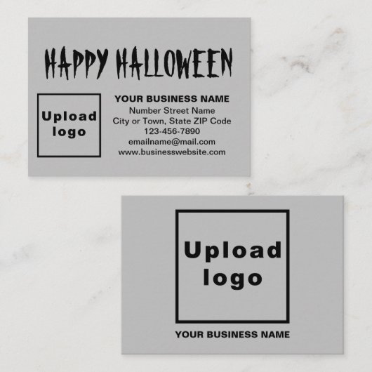 Zakelijke Halloween Groet op Grijze Behuizing Kaar Informatiekaartje (Voorkant / Achterkant)